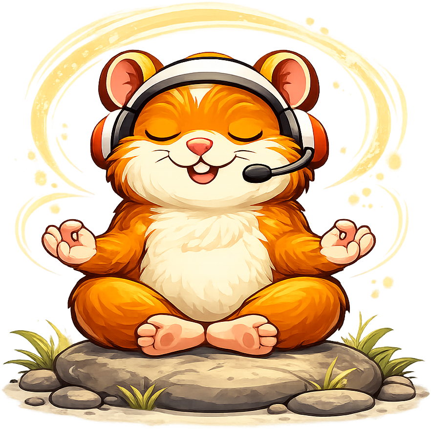 Zen hamster meditating peacefully